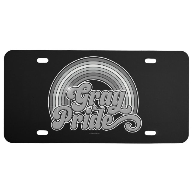 Gray Pride (Retired Senior) License Plate (Front)