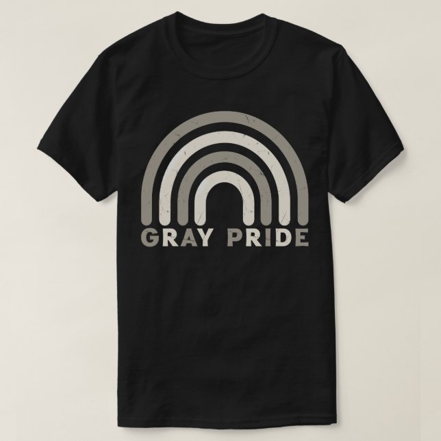 Gray Pride Retro Rainbow Deign T-Shirt (Design Front)