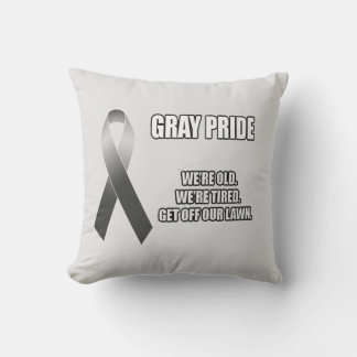 gray pride throw pillow