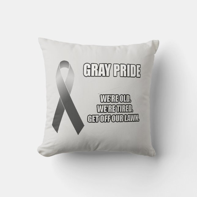 gray pride throw pillow (Front)
