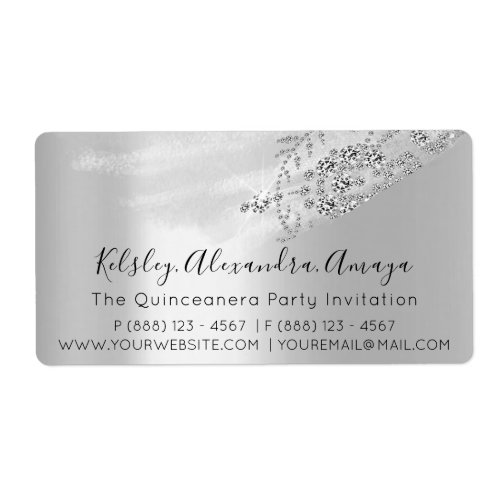 Gray Princes Bridal Shower Sweet 16th Quinceanera Label