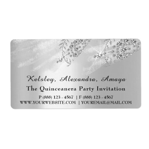 Gray Princes Bridal Shower Sweet 16th Quinceanera Label