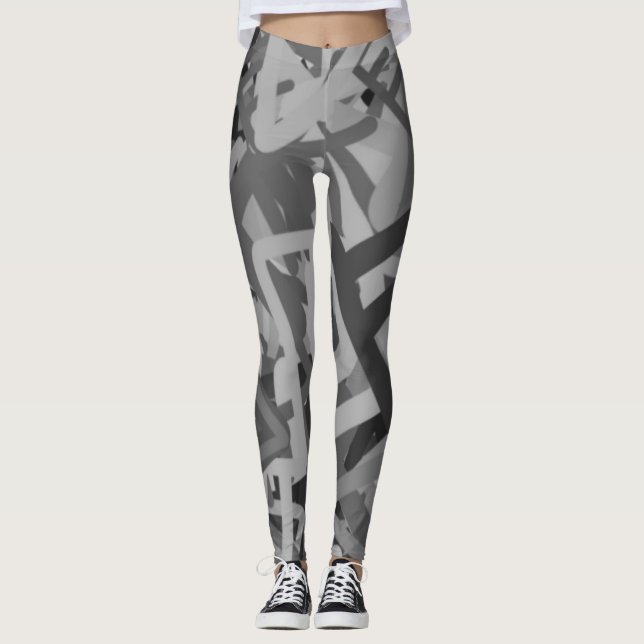 Gray Print Leggings (Front)