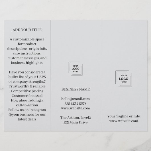 Gray Professional Branded Trifold Brochure Design (Front)