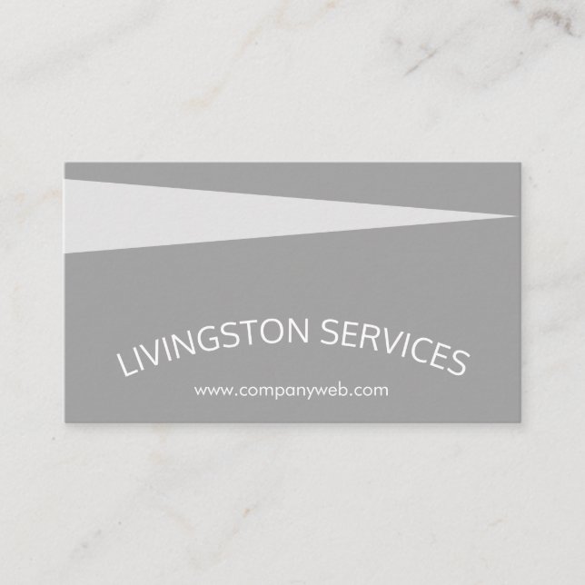Gray Professional Curved & Simple Modern Business Card (Front)