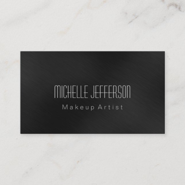 Gray Professional Makeup Artist Business Card (Front)