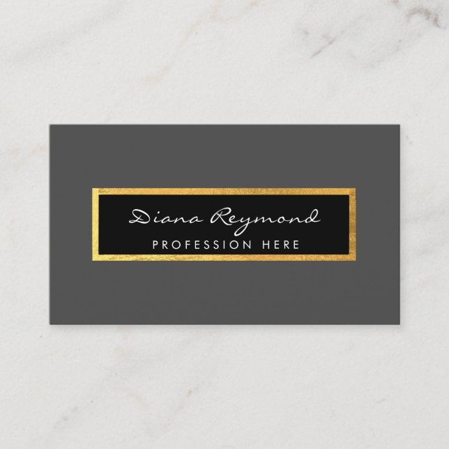 gray professional profile card + faux gold detail (Front)