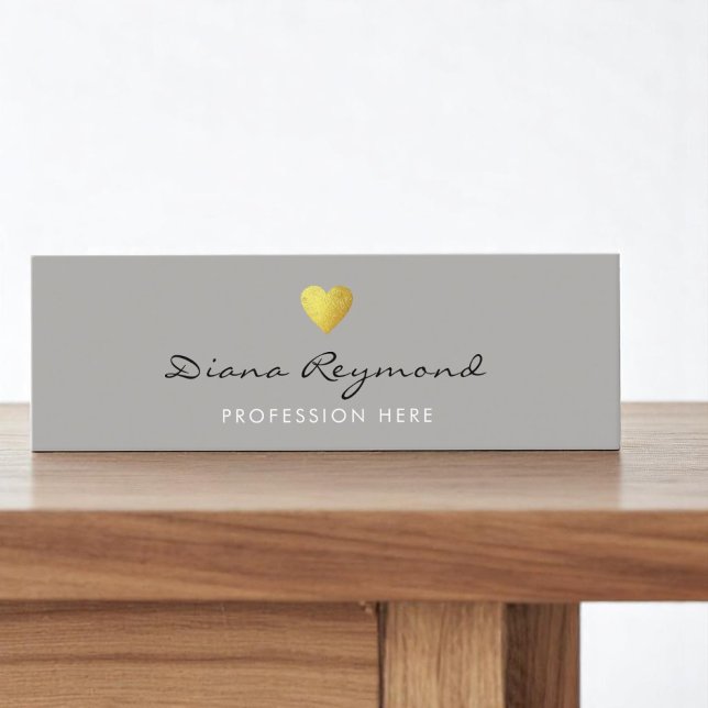 gray professional profile card with gold heart (Creator Uploaded)