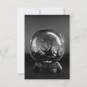 Gray Psychic Crystal Ball Thank You Card