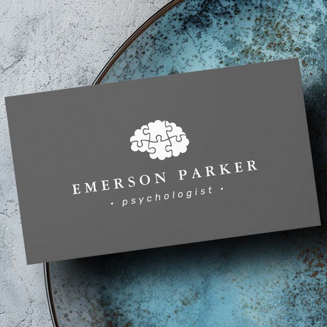 Gray psychologist psychiatrist counselor modern business card (Gray psychologist psychiatrist counselor modern business card)