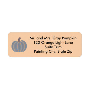 Gray Pumpkin Orange Lights Halloween Address Label