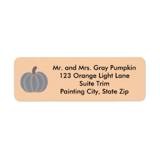 Gray Pumpkin Orange Lights Halloween Address Label