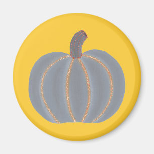 Gray Pumpkin Orange Lights Halloween Magnets