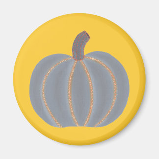 Gray Pumpkin Orange Lights Halloween Magnets