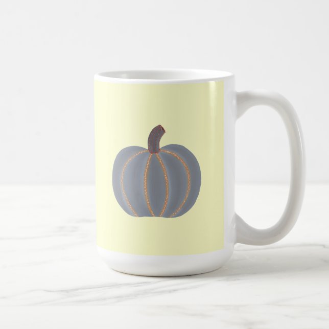 Gray Pumpkin Orange Lights Halloween Mugs (Right)