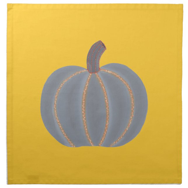 Gray Pumpkin Orange Lights Halloween Napkins (Front)