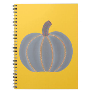 Gray Pumpkin Orange Lights Halloween Notebook