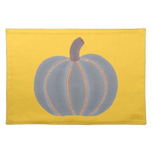 Gray Pumpkin Orange Lights Halloween Placemat