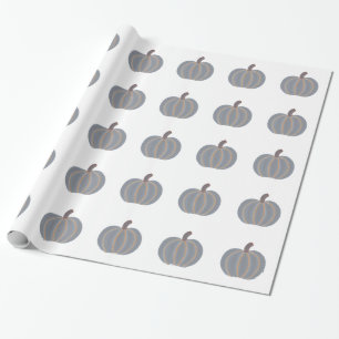 Gray Pumpkin Orange Lights Wrapping Paper