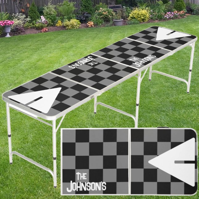 Gray Punk Rocker with Name Beer Pong Table (Creator Uploaded)