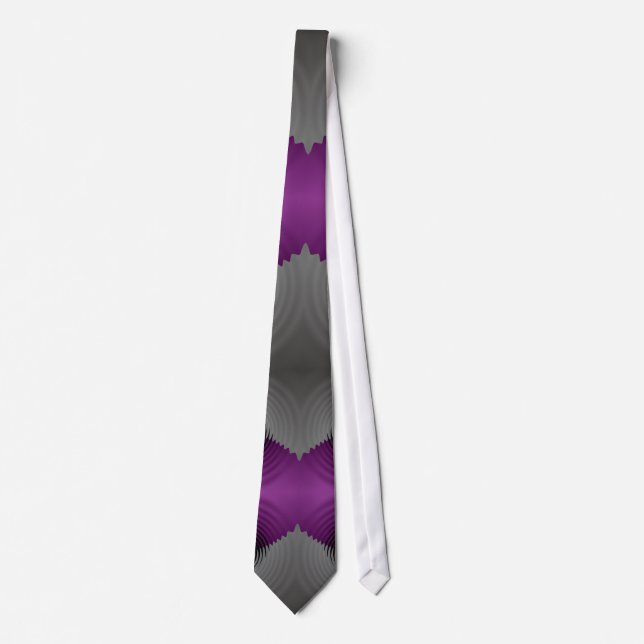 Gray Purple Abstract Tie (Front)