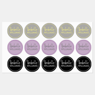 Gray Purple Black Girl Colors Kids' Labels
