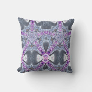 Gray purple geometric pattern gift throw pillow