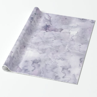 Gray Purple Misty Background Watercolor Wrapping Paper