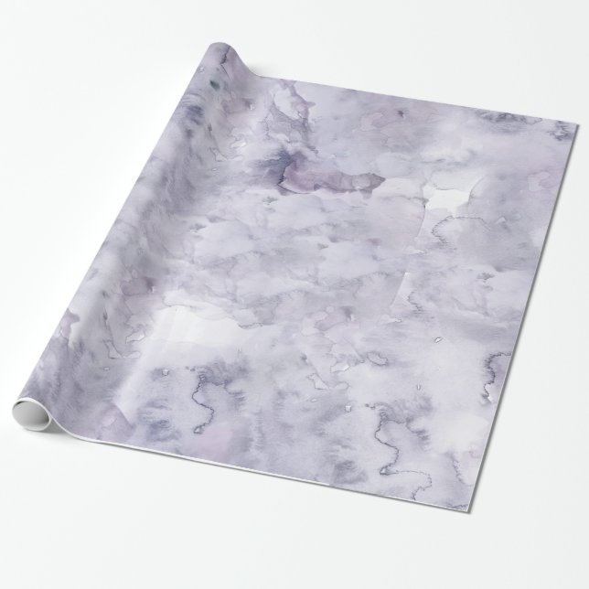 Gray Purple Misty Background Watercolor Wrapping Paper (Unrolled)