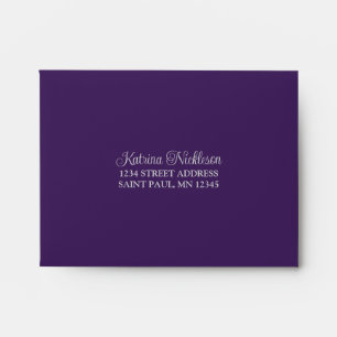 Gray, Purple Wedding A2 Size RSVP Envelope