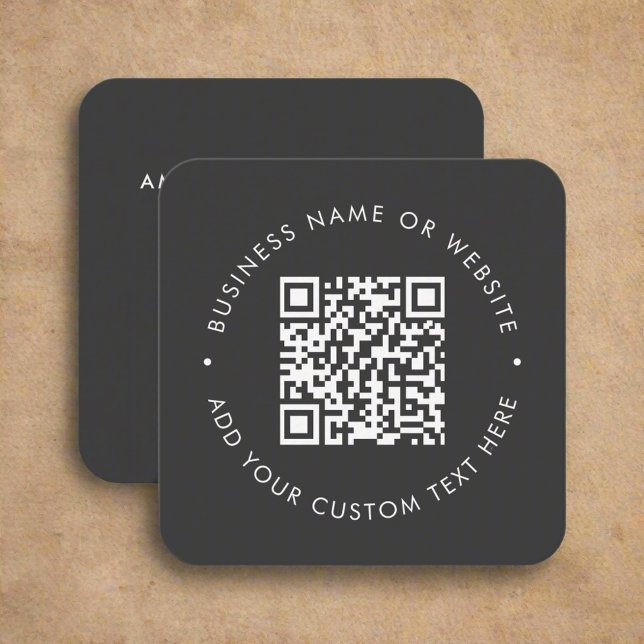 Gray QR Code l Professional Clean simple  Square Business Card (Creator Uploaded)