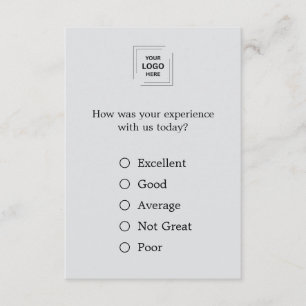 Gray QR Customer Feedback Survey Insert Card