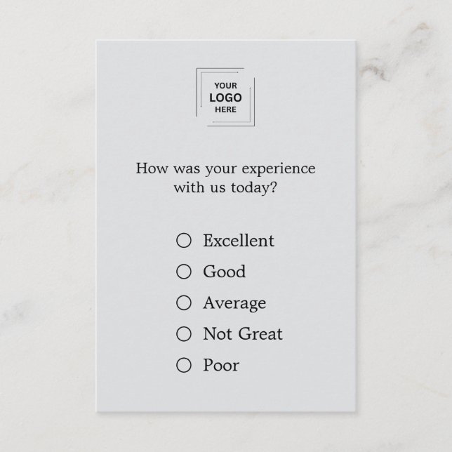 Gray QR Customer Feedback Survey Insert Card (Front)