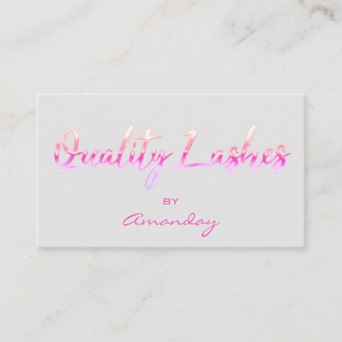 Gray Quality Lashes Extension Script QR Code Logo  Business Card