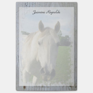 Gray Quarter Horse on Whitewashed Board Post-it Notes
