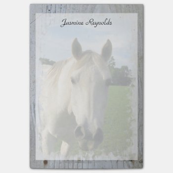 Gray Quarter Horse On Whitewashed Board Post-it Notes by PandaCatGallery at Zazzle
