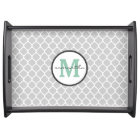 Gray Quatrefoil Monogram