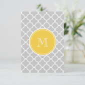 Gray Quatrefoil Pattern, Yellow Monogram (Standing Front)