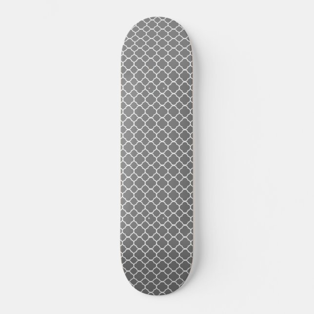 Gray Quatrefoil Skateboard (Front)