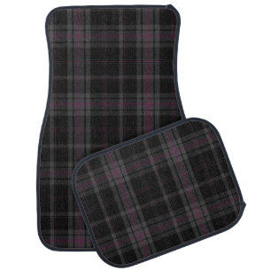 Gray Racing Karting Tartan Checkered Car Mat