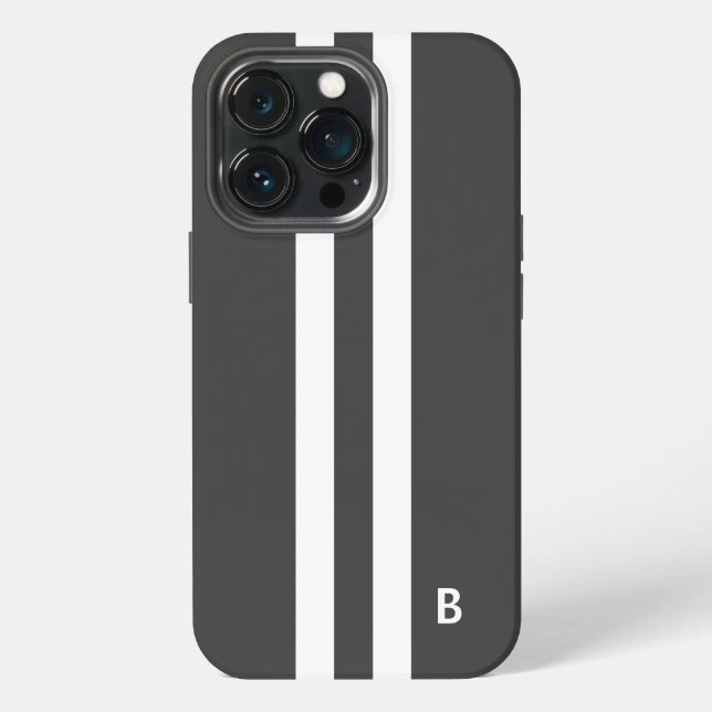 Gray Racing Stripe Iphone Case (Back)