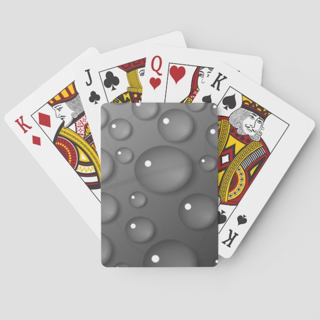 Gray Raindrop Background Poker Cards (Back)
