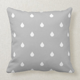 gray raindrops throw pillow
