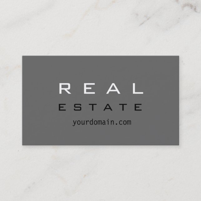 Gray Real Estate Agent Business Card (Front)
