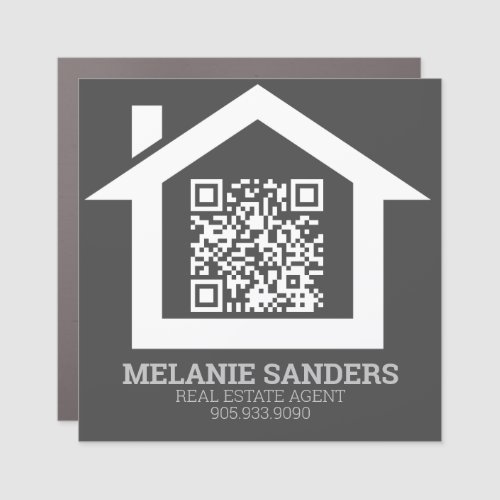 Gray REALTOR PROMOTIONAL QR CODE CAR MAGNET