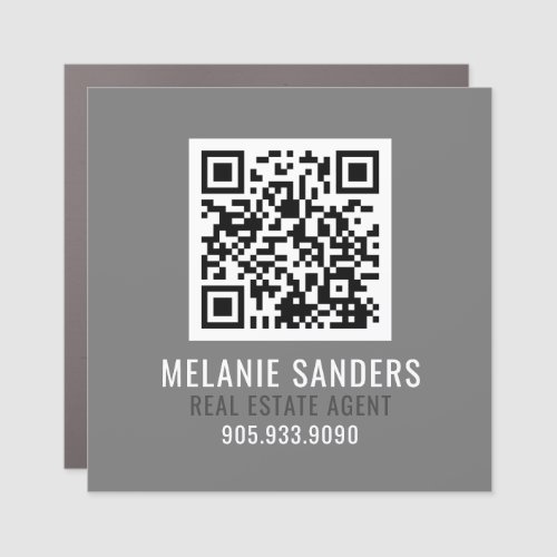 Gray REALTOR PROMOTIONAL QR CODE CAR MAGNET