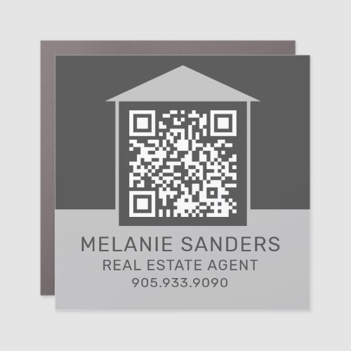 Gray REALTOR PROMOTIONAL QR CODE CAR MAGNET