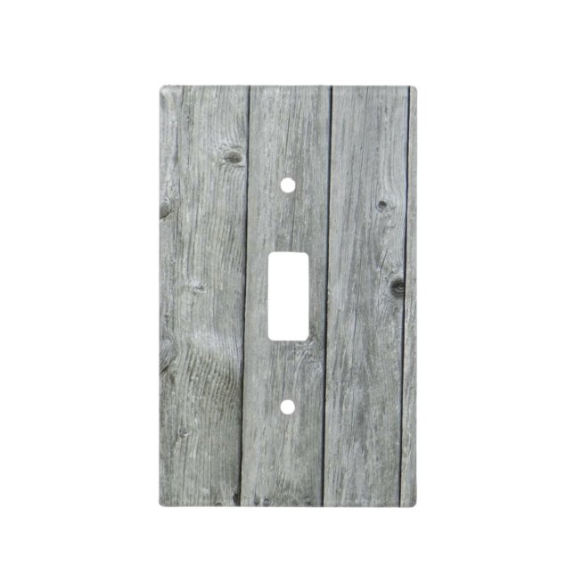 Gray Reclaimed Wood Light Switch Cover (Front)