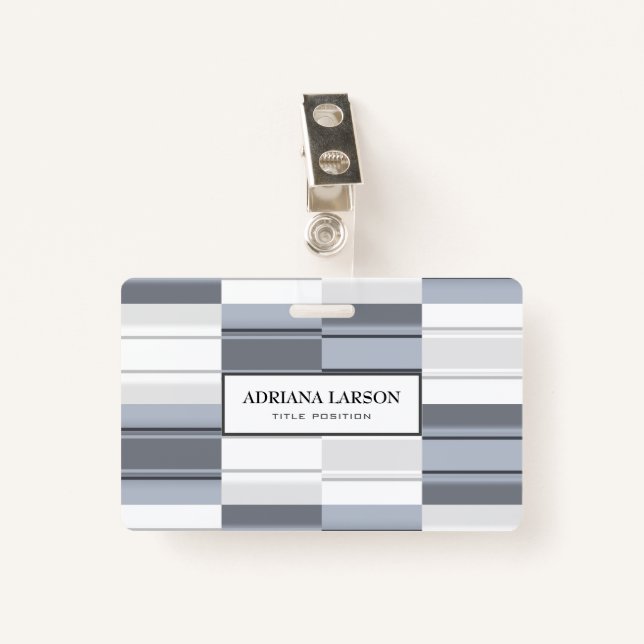 Gray Rectangle Badge (Front with Clip)