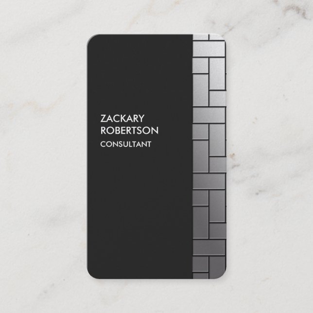 Gray Rectangles Creative Elegant Business Card (Front)